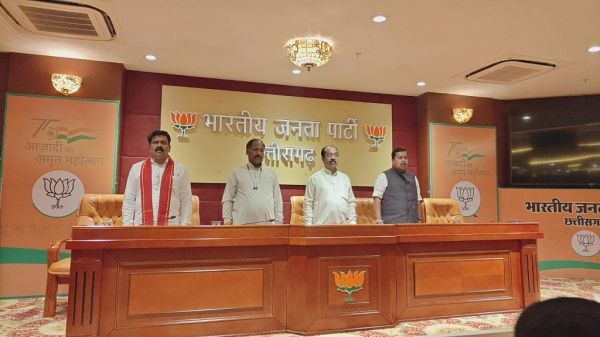 मोदी जी के प्रवास के मद्देनजर नितिन नबीन व अरुण साव ने ली मोर्चा की संयुक्त बैठक