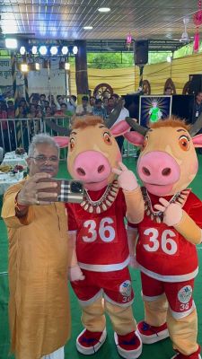 मुख्यमंत्री ने छत्तीसगढ़िया ओलम्पिक के शुभंकर बछरू को किया लाँच