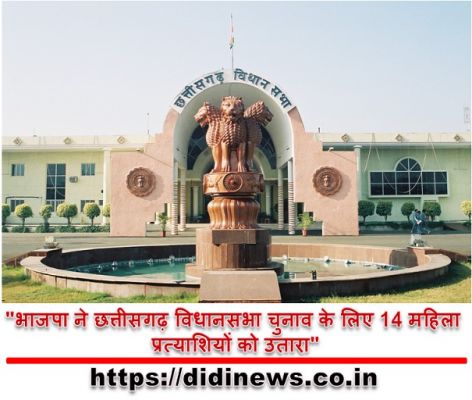 "भाजपा ने छत्तीसगढ़ विधानसभा चुनाव के लिए 14 महिला प्रत्याशियों को उतारा"