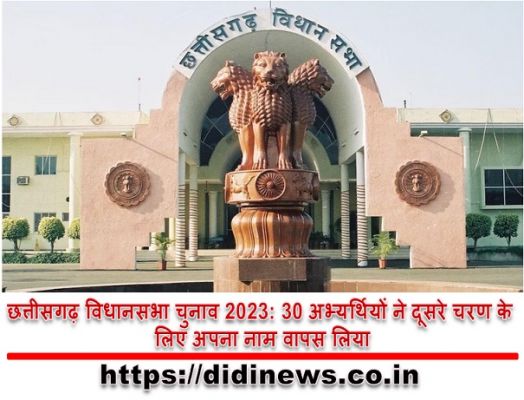 छत्तीसगढ़ विधानसभा चुनाव 2023: 30 अभ्यर्थियों ने दूसरे चरण के लिए अपना नाम वापस लिया